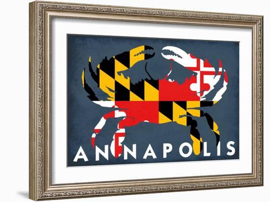 Maryland Flag Crab - Annapolis, Maryland-Lantern Press-Framed Art Print