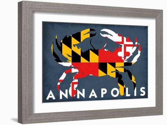 Maryland Flag Crab - Annapolis, Maryland-Lantern Press-Framed Art Print