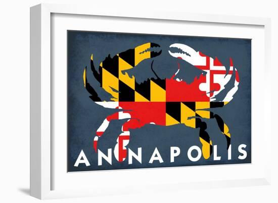 Maryland Flag Crab - Annapolis, Maryland-Lantern Press-Framed Art Print