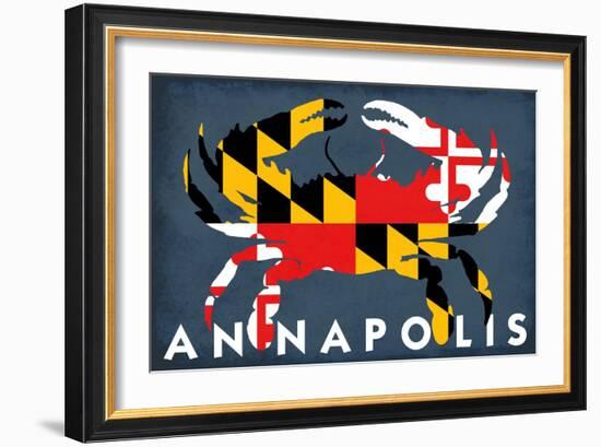 Maryland Flag Crab - Annapolis, Maryland-Lantern Press-Framed Art Print