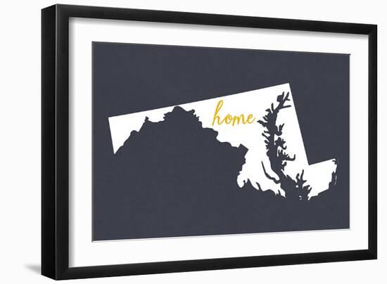 Maryland - Home State - Gray-Lantern Press-Framed Art Print