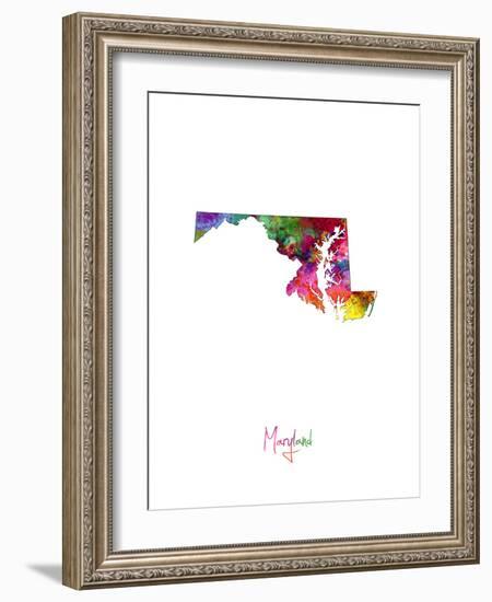 Maryland Map-Michael Tompsett-Framed Art Print