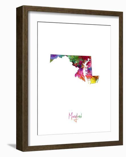 Maryland Map-Michael Tompsett-Framed Art Print