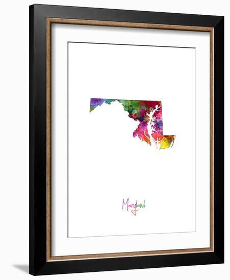 Maryland Map-Michael Tompsett-Framed Art Print