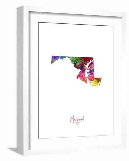 Maryland Map-Michael Tompsett-Framed Art Print