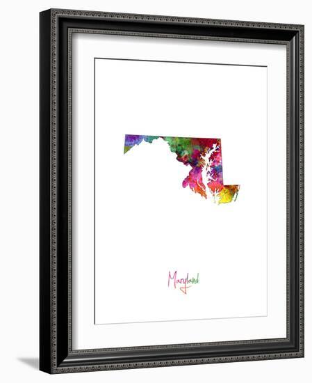 Maryland Map-Michael Tompsett-Framed Art Print