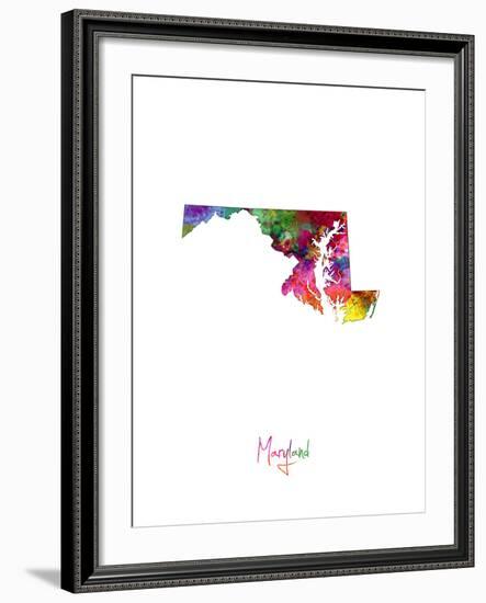 Maryland Map-Michael Tompsett-Framed Art Print