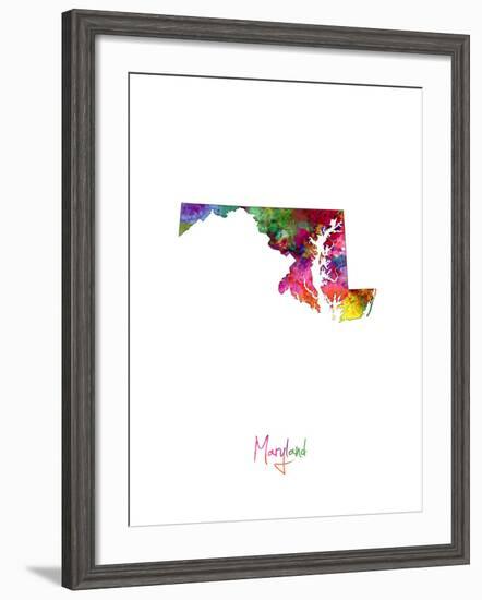 Maryland Map-Michael Tompsett-Framed Art Print