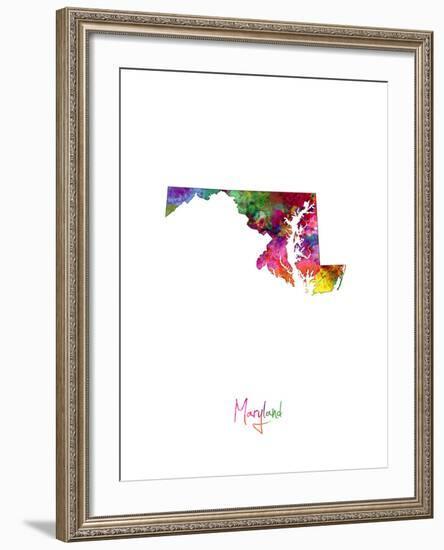 Maryland Map-Michael Tompsett-Framed Art Print