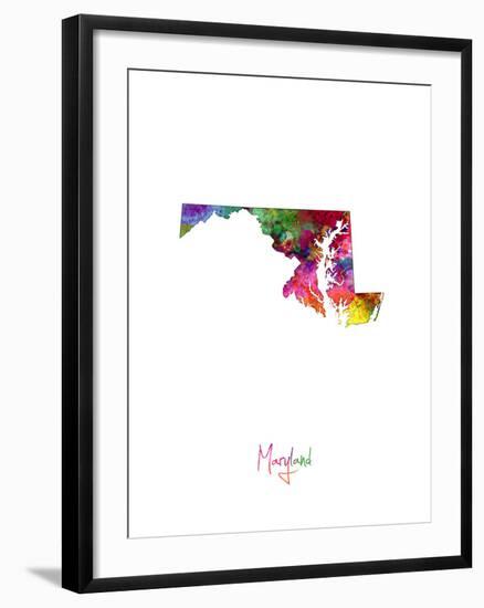 Maryland Map-Michael Tompsett-Framed Art Print