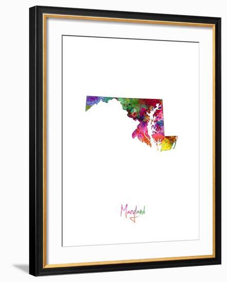 Maryland Map-Michael Tompsett-Framed Art Print