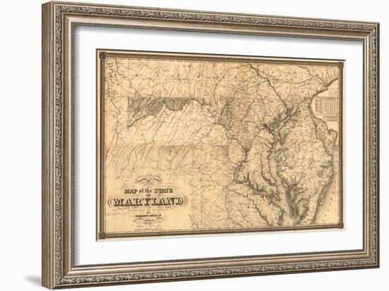 Maryland - Panoramic Map-Lantern Press-Framed Art Print