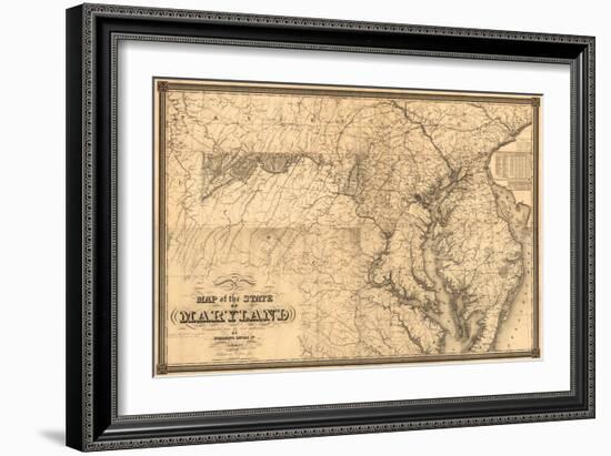 Maryland - Panoramic Map-Lantern Press-Framed Art Print