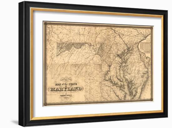 Maryland - Panoramic Map-Lantern Press-Framed Art Print