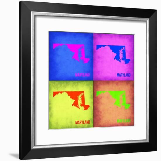 Maryland Pop Art Map 1-NaxArt-Framed Premium Giclee Print