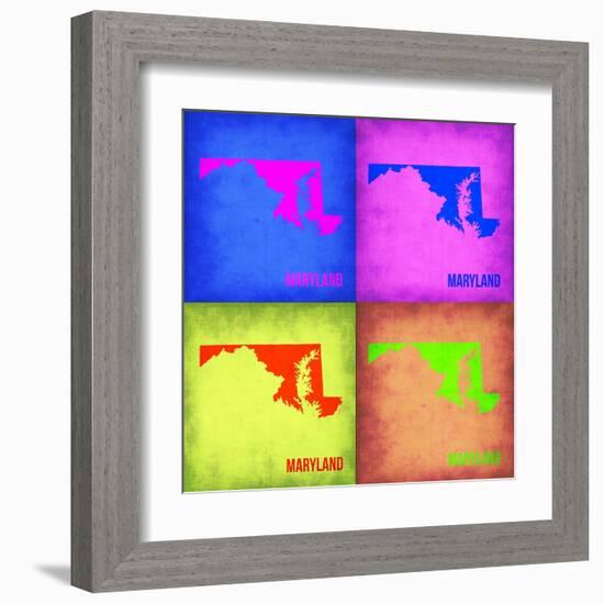 Maryland Pop Art Map 1-NaxArt-Framed Art Print