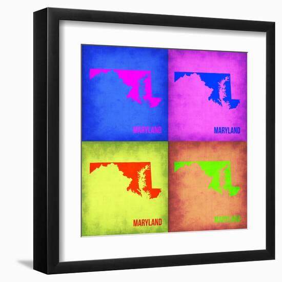 Maryland Pop Art Map 1-NaxArt-Framed Art Print