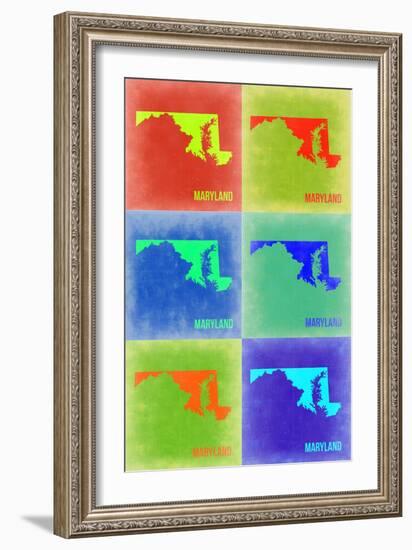 Maryland Pop Art Map 2-NaxArt-Framed Art Print