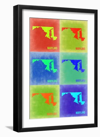 Maryland Pop Art Map 2-NaxArt-Framed Art Print