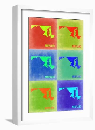 Maryland Pop Art Map 2-NaxArt-Framed Art Print