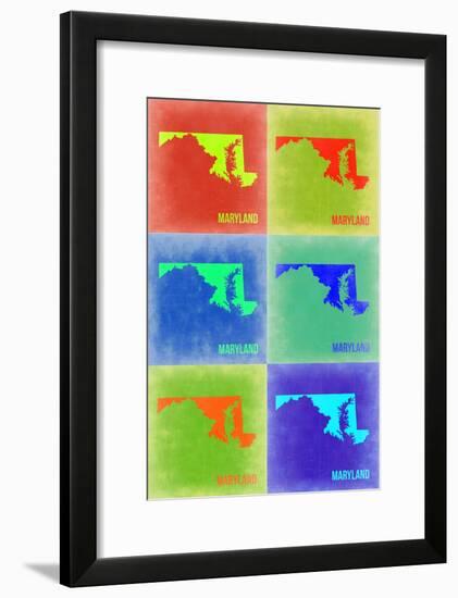 Maryland Pop Art Map 2-NaxArt-Framed Art Print