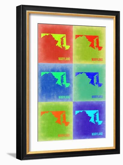 Maryland Pop Art Map 2-NaxArt-Framed Art Print