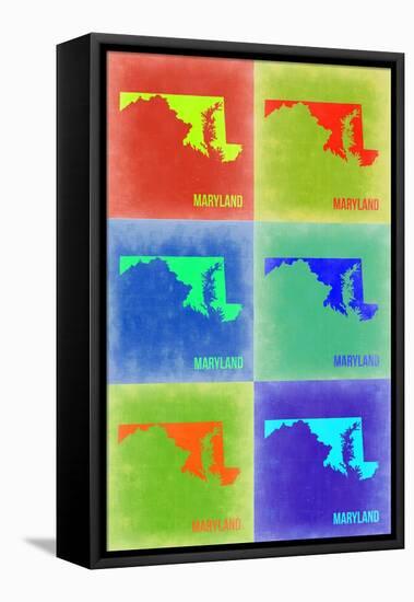 Maryland Pop Art Map 2-NaxArt-Framed Stretched Canvas