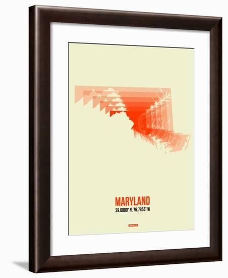 Maryland Radiant Map 3-NaxArt-Framed Art Print