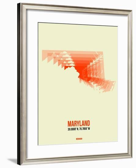 Maryland Radiant Map 3-NaxArt-Framed Art Print