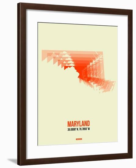 Maryland Radiant Map 3-NaxArt-Framed Art Print