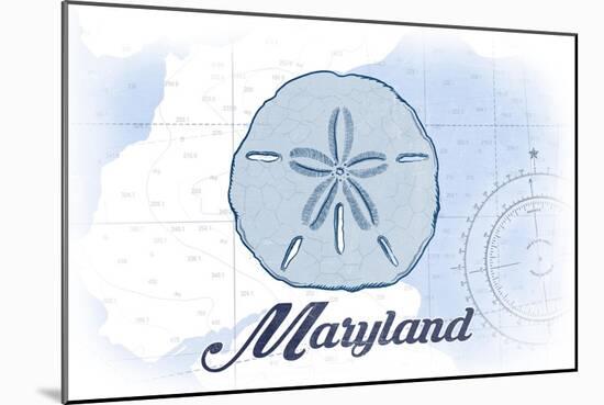Maryland - Sand Dollar - Blue - Coastal Icon-Lantern Press-Mounted Art Print