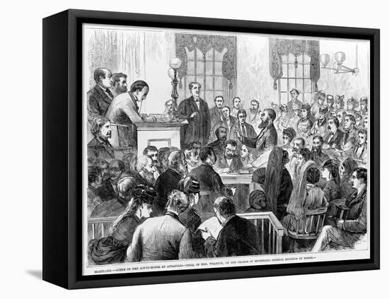 Maryland - Scene in the Court-House at Annapolis - Trial of Mrs Wharton on the Charge of Murdering-James E. Taylor-Framed Premier Image Canvas