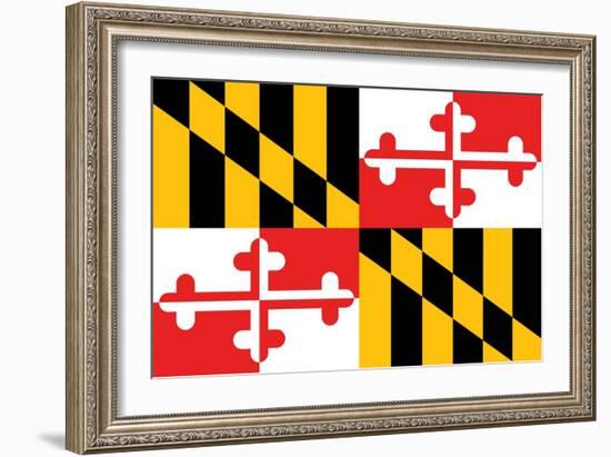 Maryland - State Flag-Lantern Press-Framed Art Print