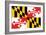Maryland - State Flag-Lantern Press-Framed Art Print