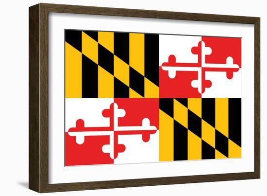 Maryland - State Flag-Lantern Press-Framed Art Print