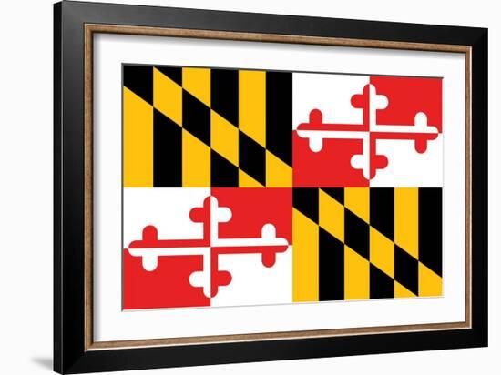 Maryland - State Flag-Lantern Press-Framed Art Print