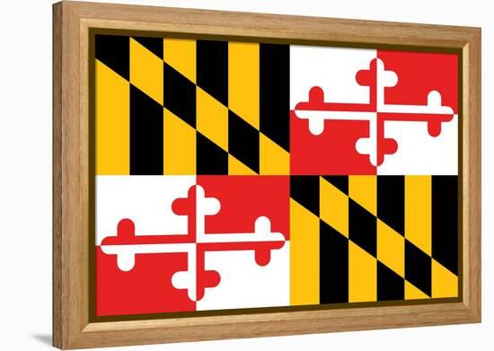 Maryland - State Flag-Lantern Press-Framed Stretched Canvas