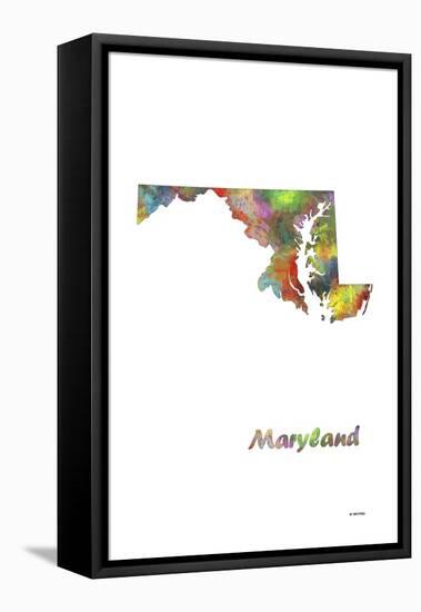 Maryland State Map 1-Marlene Watson-Framed Premier Image Canvas