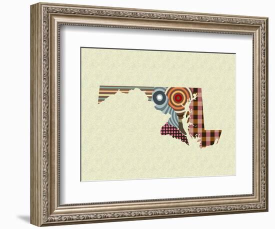 Maryland State Map-Lanre Adefioye-Framed Giclee Print