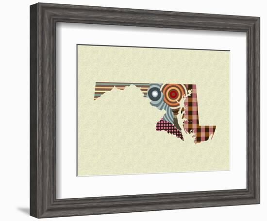 Maryland State Map-Lanre Adefioye-Framed Giclee Print