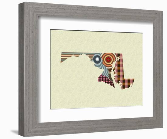 Maryland State Map-Lanre Adefioye-Framed Giclee Print