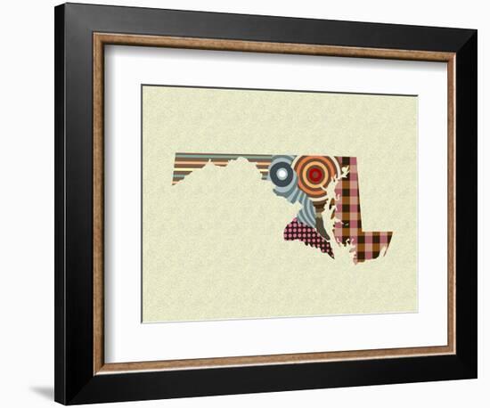 Maryland State Map-Lanre Adefioye-Framed Giclee Print