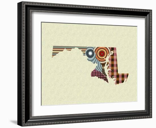 Maryland State Map-Lanre Adefioye-Framed Giclee Print