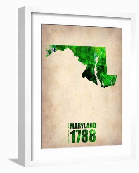 Maryland Watercolor Map-NaxArt-Framed Art Print