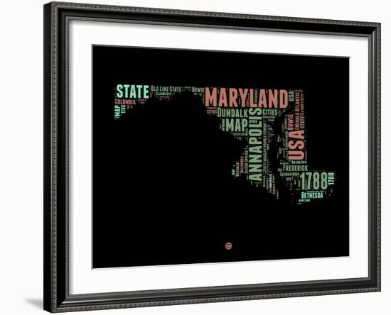 Maryland Word Cloud 1-NaxArt-Framed Art Print