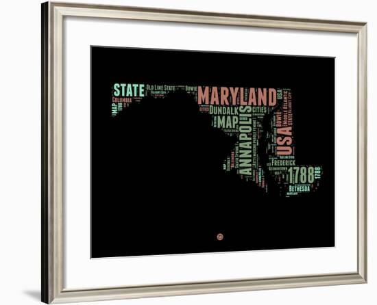 Maryland Word Cloud 1-NaxArt-Framed Art Print