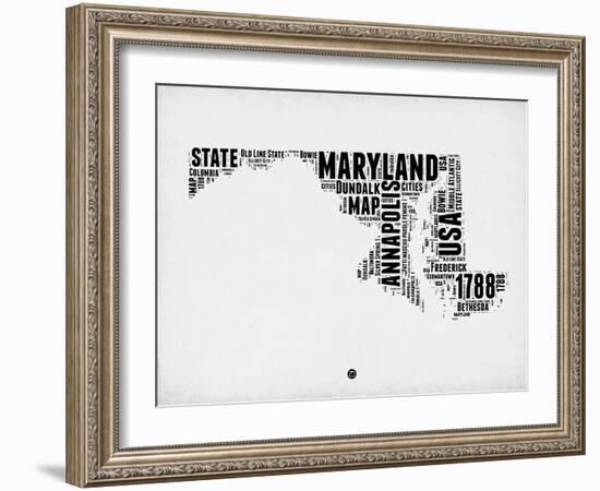 Maryland Word Cloud 2-NaxArt-Framed Art Print