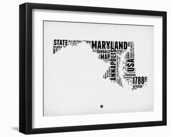 Maryland Word Cloud 2-NaxArt-Framed Art Print