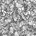 Vector Black and White Ornamental Floral Background. Pattern for Your Design Wallpapers-Marylia-Art Print