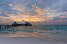 Gorgeous Sunset over Ocean, Panorama of Tropical Island, Maldives-Maryna Patzen-Framed Photographic Print